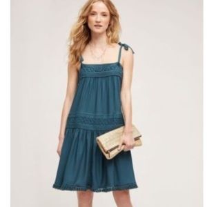 Anthro Floreat senna teal tunic dress